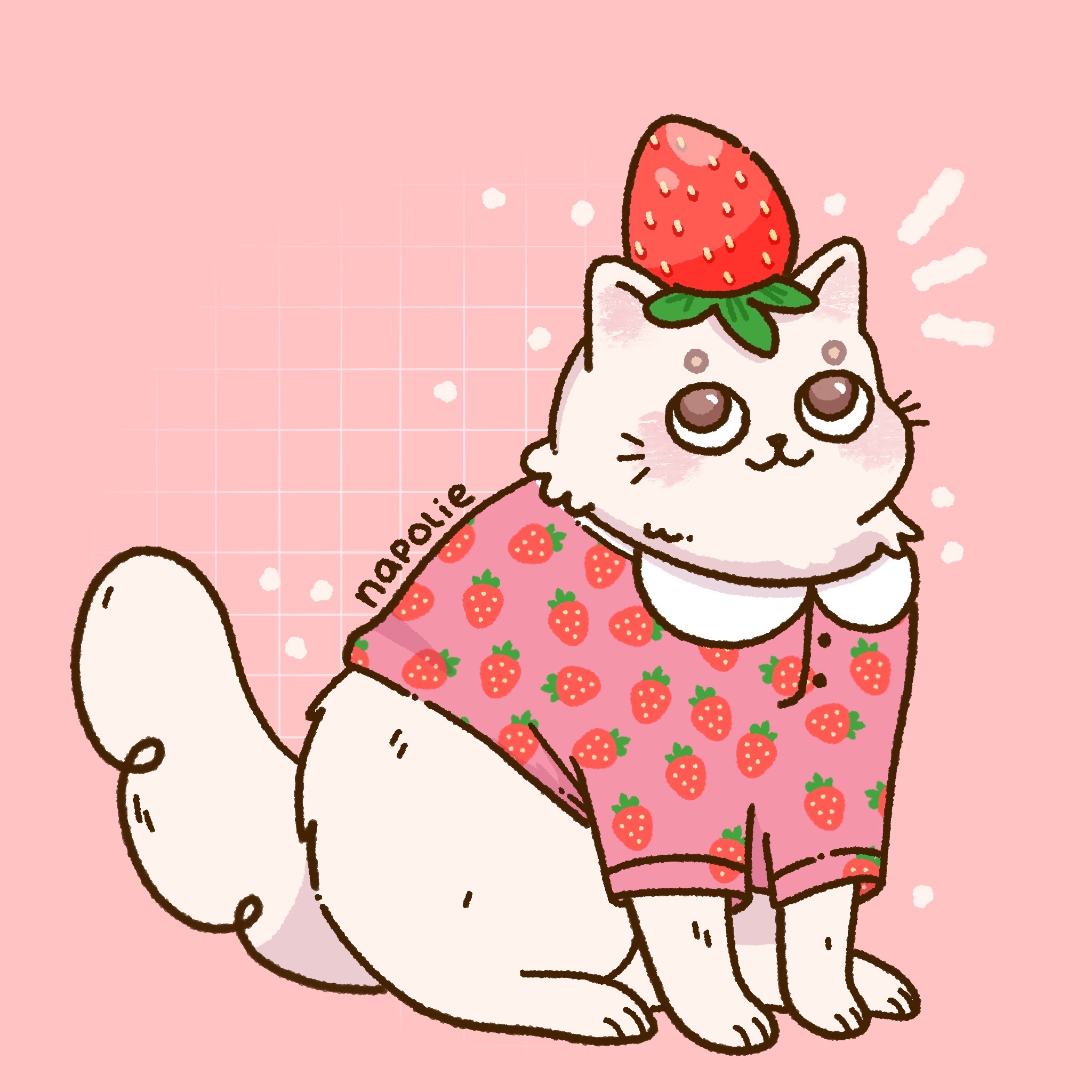 Strawberry cat by Napolieart on DeviantArt