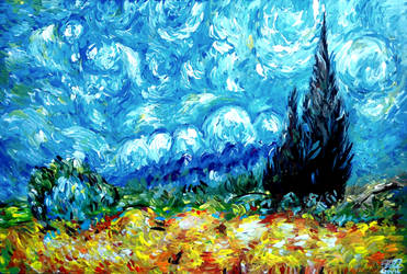 Vincent van Gogh - Wheat Field with Cypresses by Keltu