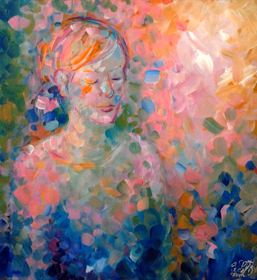 Light Pink and Blue Portrait