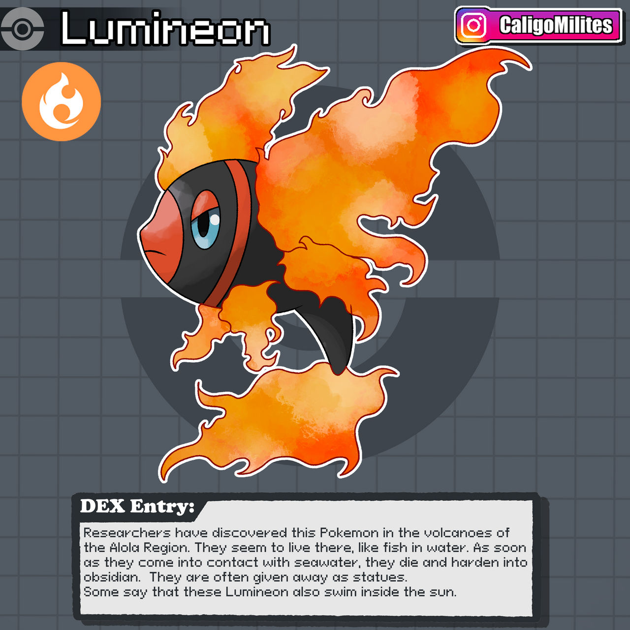 Fire Type Lumineon Pokemon Fakemon by CaligoMilites on DeviantArt