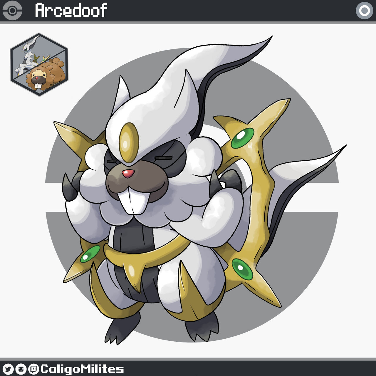 Fusion: Bidoof and Arceus Pokemon Fakemon by CaligoMilites on DeviantArt