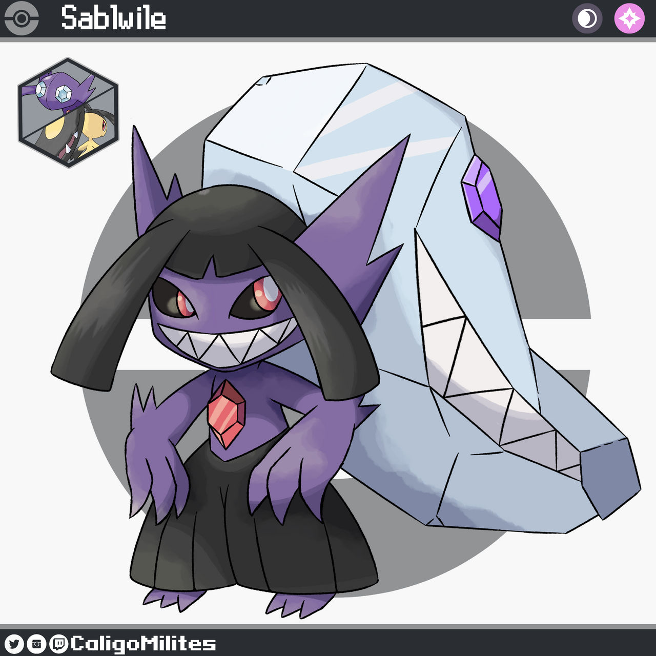Fusion: Mawile and Sableye Pokemon Fakemon by CaligoMilites on DeviantArt