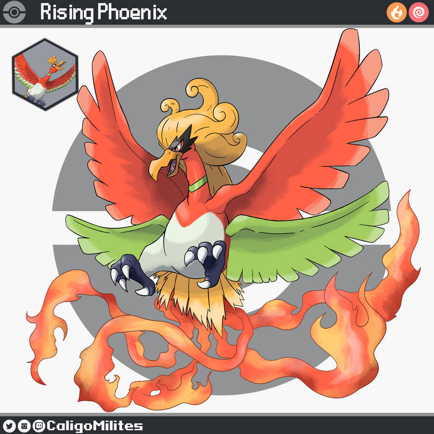 Paradox Ho-Oh - Rising Phoenix Fakemon Pokemon by CaligoMilites on ...