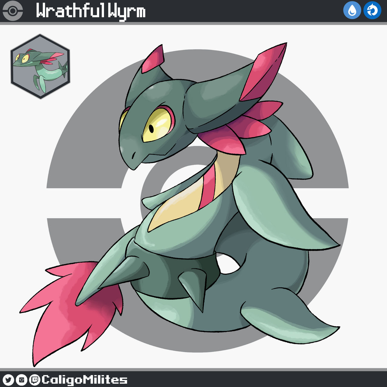 Paradox Dreepy - Wrathful Wyrm - Pokemon Fakemon by CaligoMilites on ...
