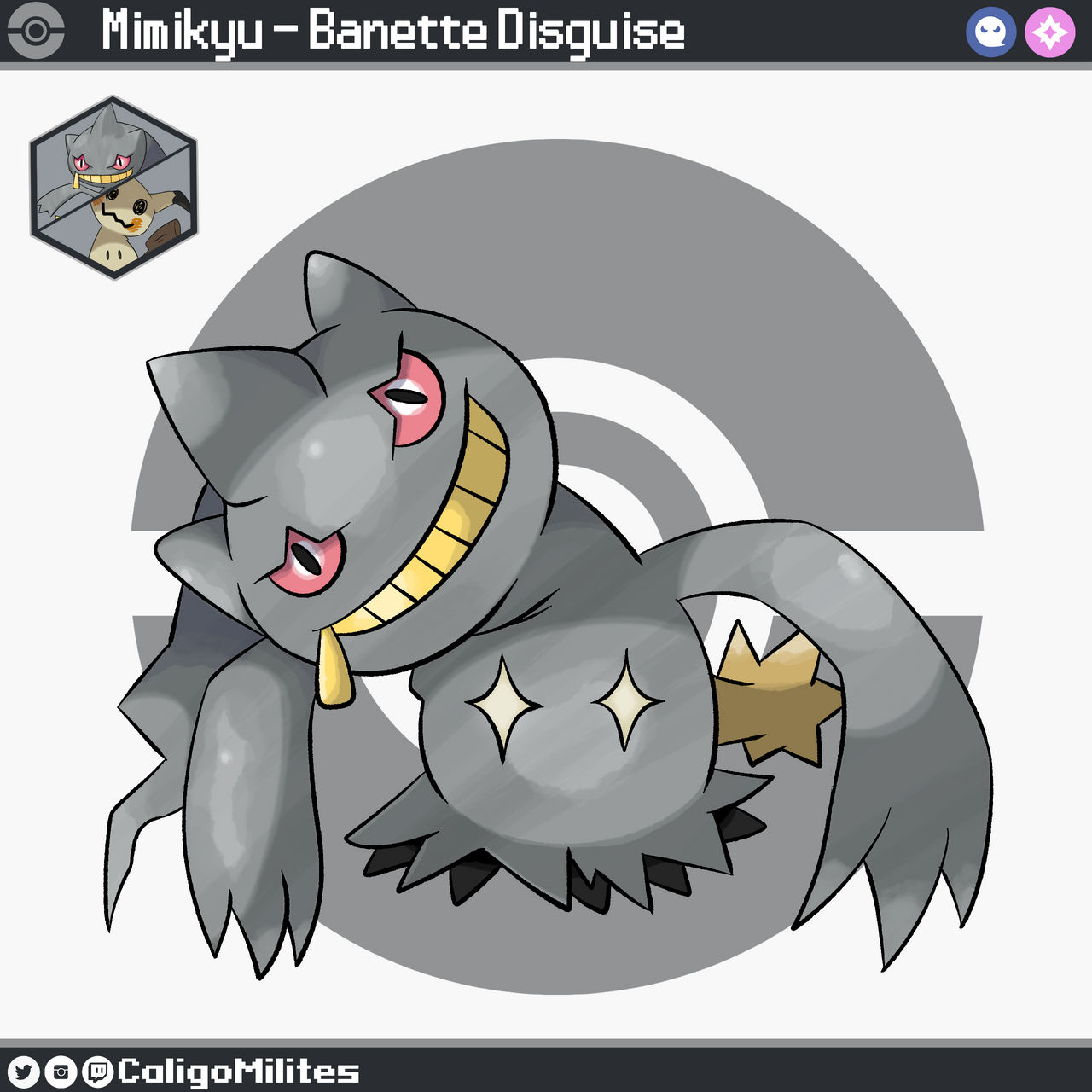 Fusion: Mimikyu and Banette Pokemon Fakemon by CaligoMilites on DeviantArt