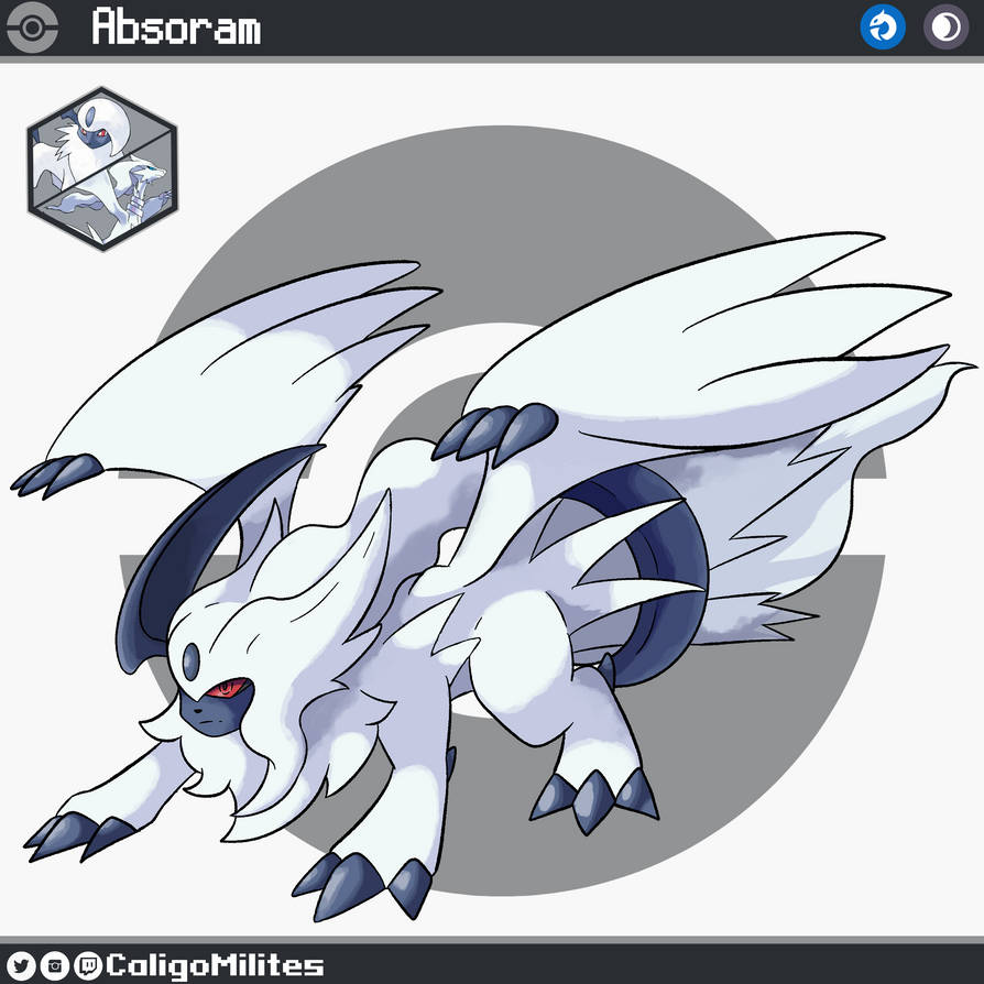 Fusion: Absol and Reshiram Pokemon Fakemon by CaligoMilites on DeviantArt