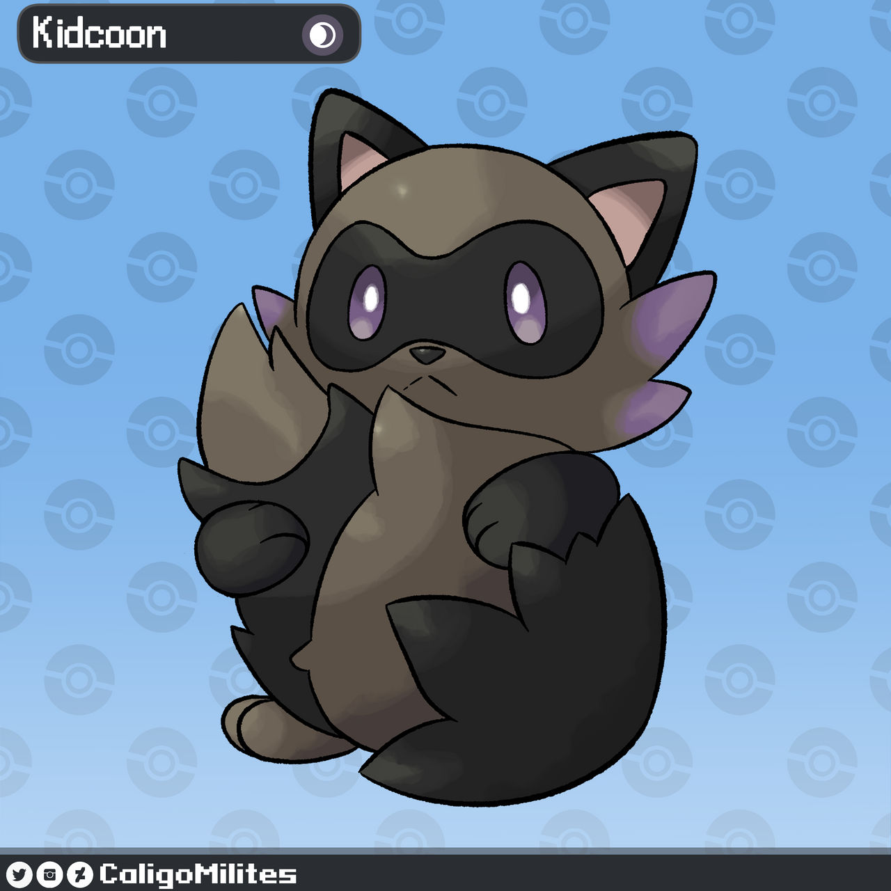 Kidcoon - Raccoon Pokemon Fakemon by CaligoMilites on DeviantArt