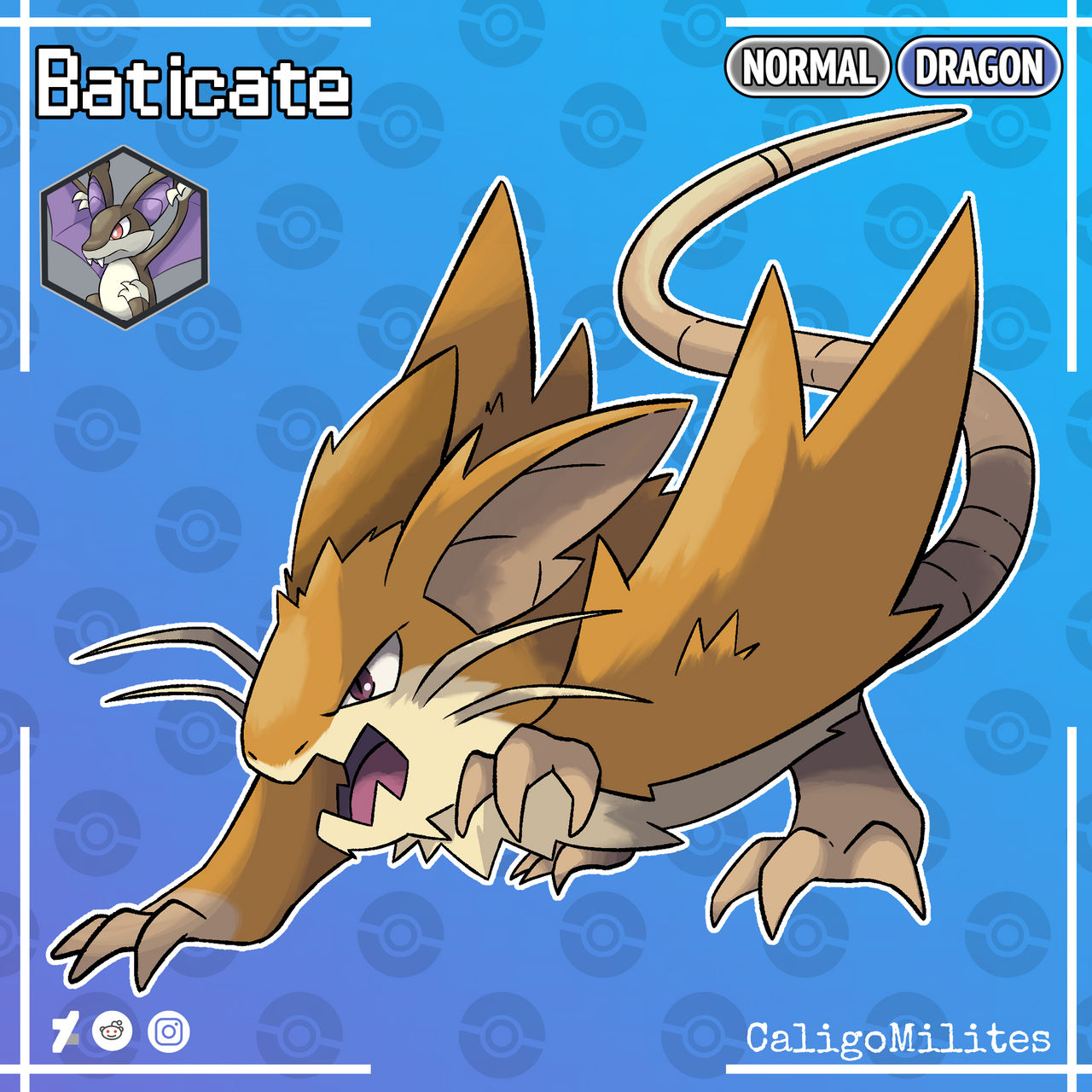 Regional Raticate Bat Pokemon Fakemon by CaligoMilites on DeviantArt