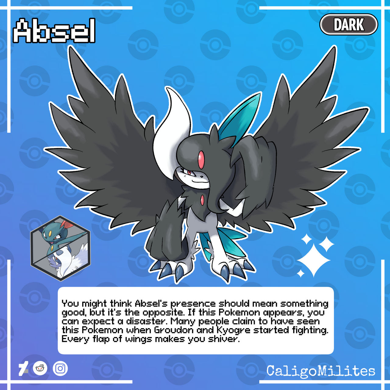 Fusion Absol and Sneasel Pokemon Fakemon by CaligoMilites on DeviantArt