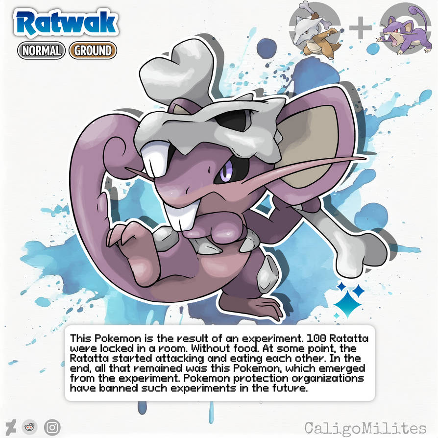 Fusion Marowak and Rattata Pokemon Fakemon by CaligoMilites on DeviantArt