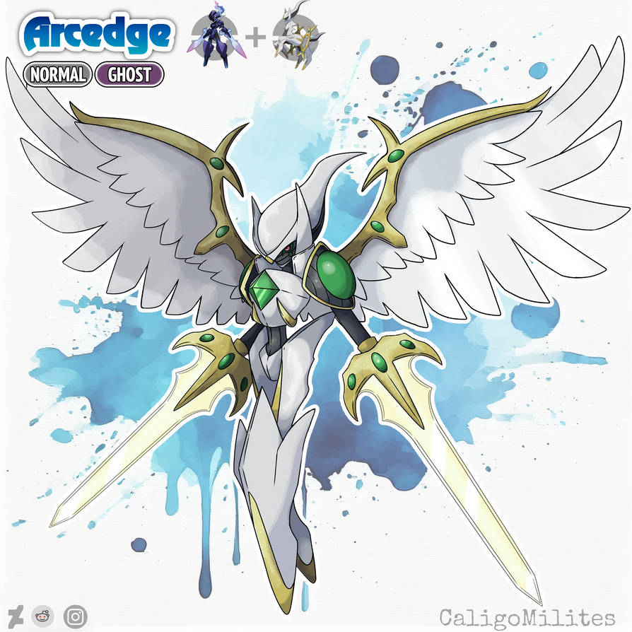 Ray Fakemon Fusion Arceus and Ceruledge Pokemon Fakemon by CaligoMilites on DeviantArt