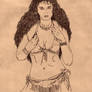 Amazon Maiden in sepia