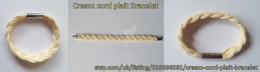 Cream cord plait Bracelet