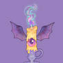 Cursed Candle . Creepy Cute Cartoon Illustration