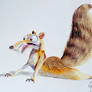 Scrat from the movie Ice age - Colored pencils.