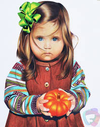 Cute Pumpkin - Prismacolor on bristol