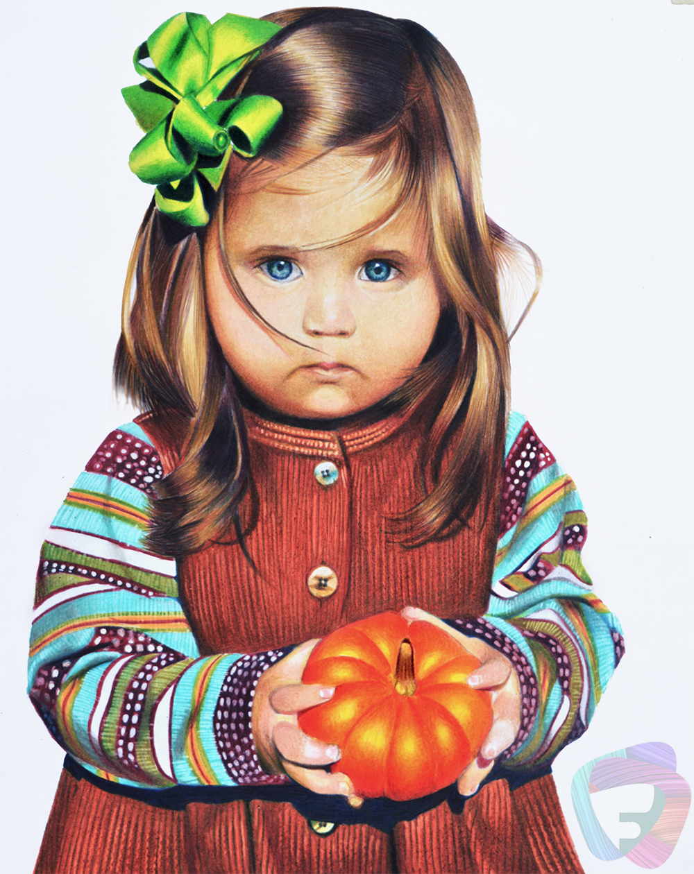 Cute Pumpkin - Prismacolor on bristol