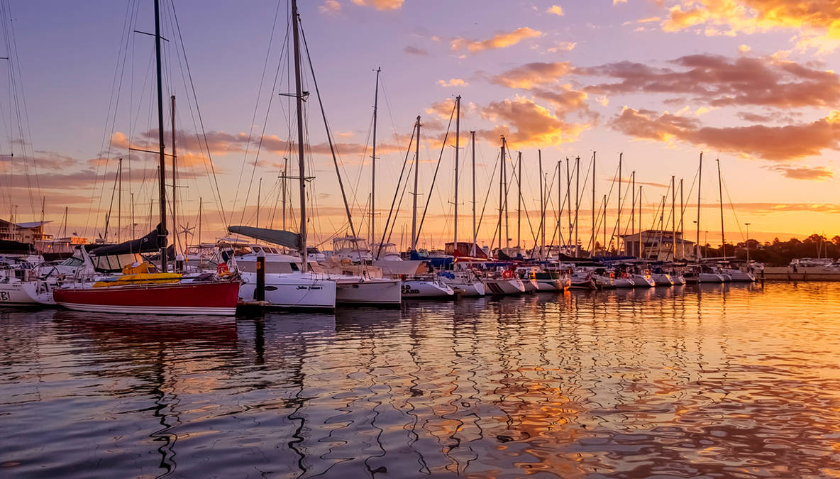 Sunset Mooring Mandurah WA by StachRogalski