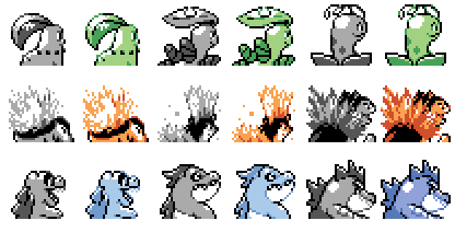 Gen 2 Starter Back Sprites Gen 1 Style by SkidMarc25 on DeviantArt