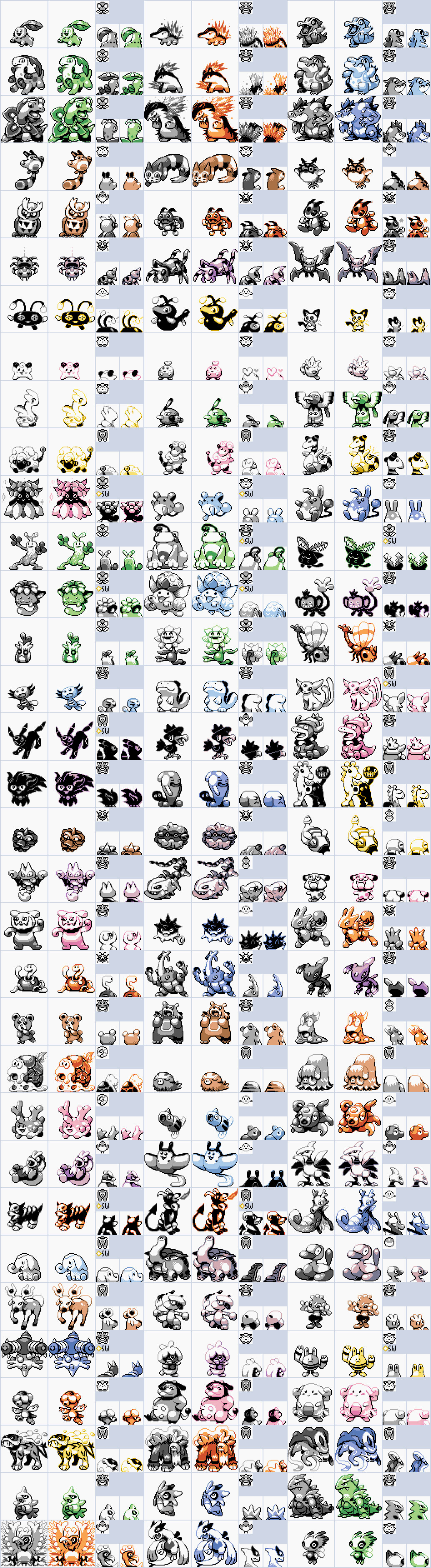 Every Gen 2 Pokemon Sprites in Gen 1's Style. by SkidMarc25 on DeviantArt