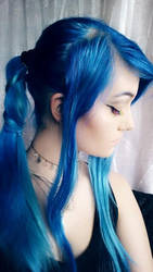 Rainbow Lashes and blue hair