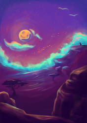 Cheesy moon landscape