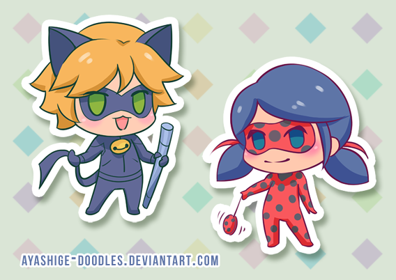 Miraculous Ladybug Chibi Chat Noir And Ladybug By Ayashige Doodles On Deviantart