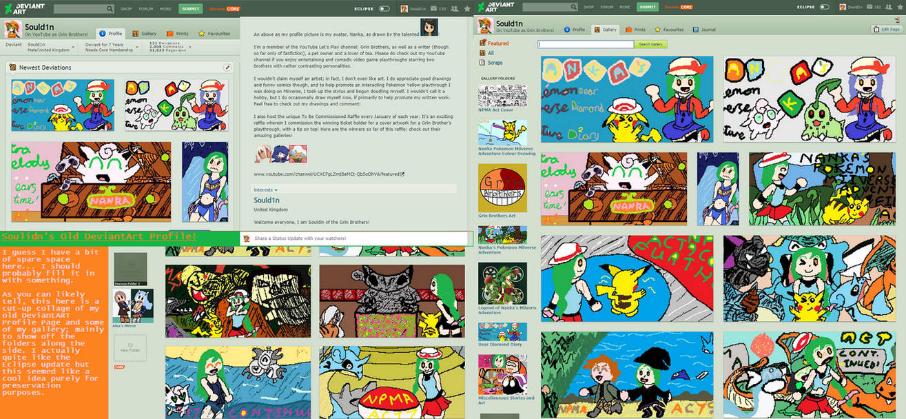 Upload777 Old DeviantArt Profile Page by Sould1n on DeviantArt