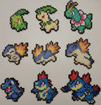 Pokemon Gold and Silver Starters Perlers