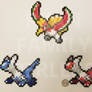 Pokemon Ho-oh, Latios, and Latias Perlers