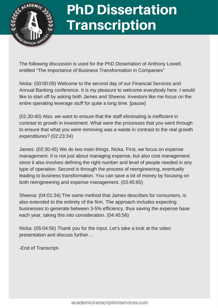 PHD Dissertation Transcription Sample by TranscriptionSamples on DeviantArt