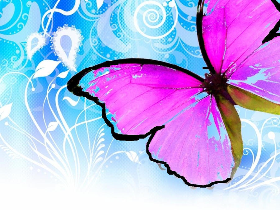 Розово голубая бабочка