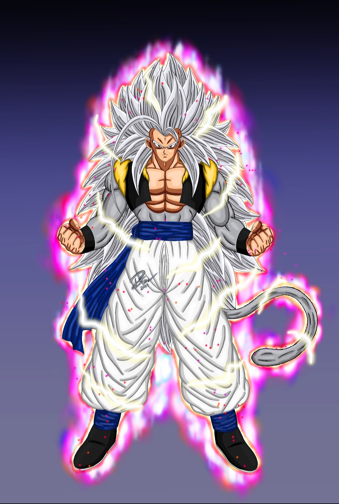 gogeta ssj5, the all mighty sayens had fused and unleashed …