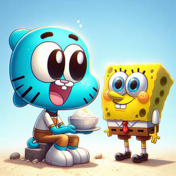  Gumball Watterson meets SpongeBob SquarePants (3)