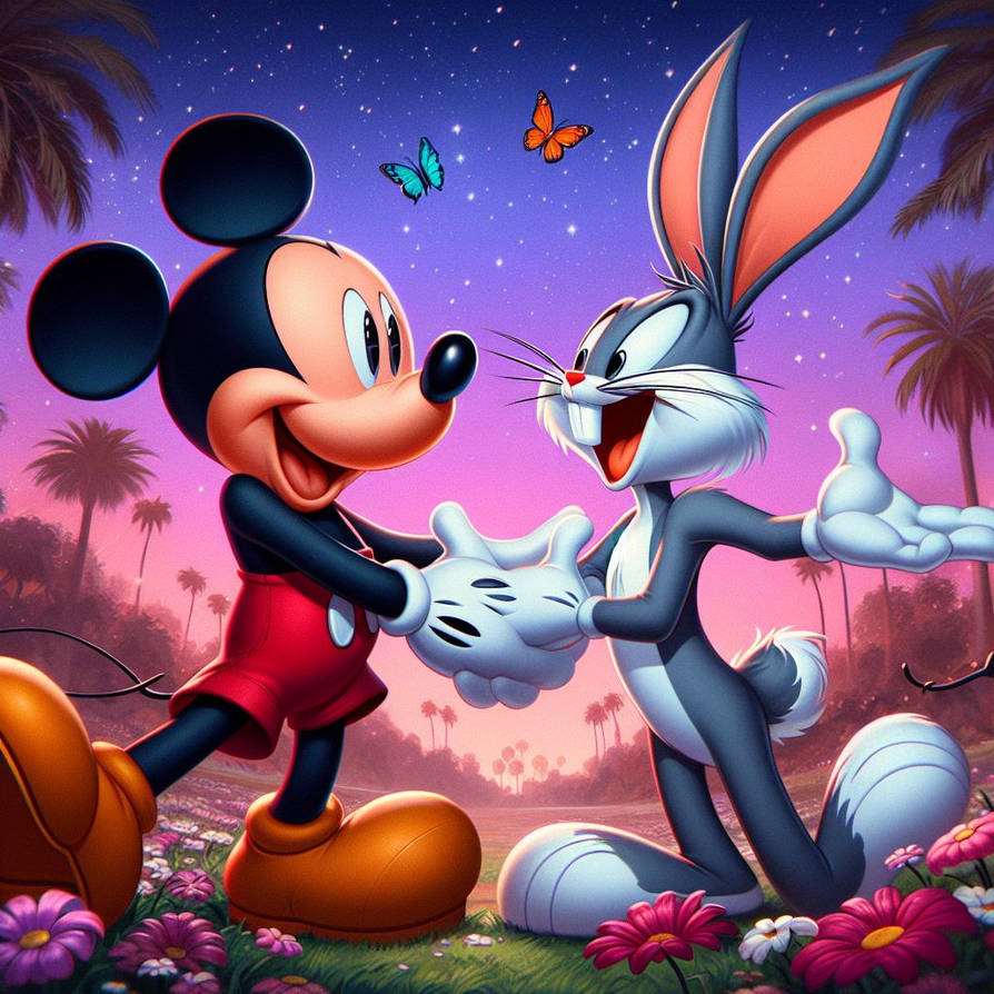 Mickey Mouse meets Bugs Bunny (1) by iamalexcaspian on DeviantArt