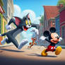  Tom from Tom and Jerry chases Mickey Mouse