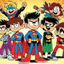 DC superheroes in The Loud House style