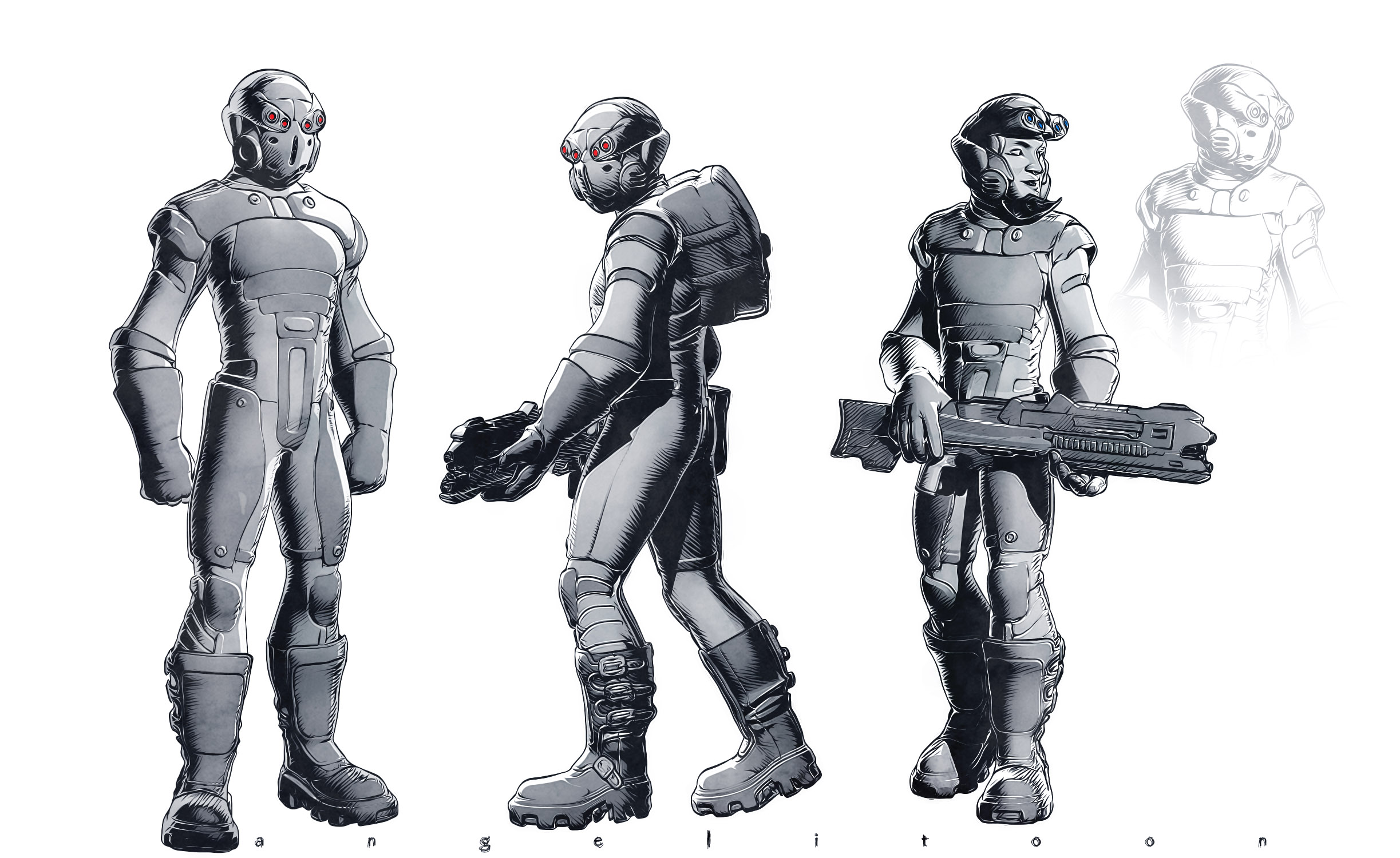 SCIFI SOLDIER Comic book style