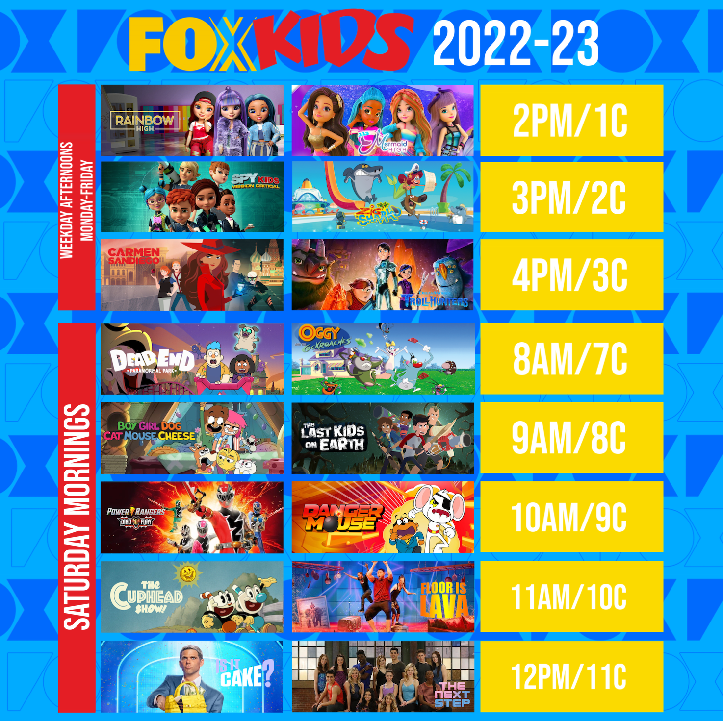 Program Lineup Full Deviantart Fox Kids 2022-23 Schedule Lineup by MarkPipi on DeviantArt