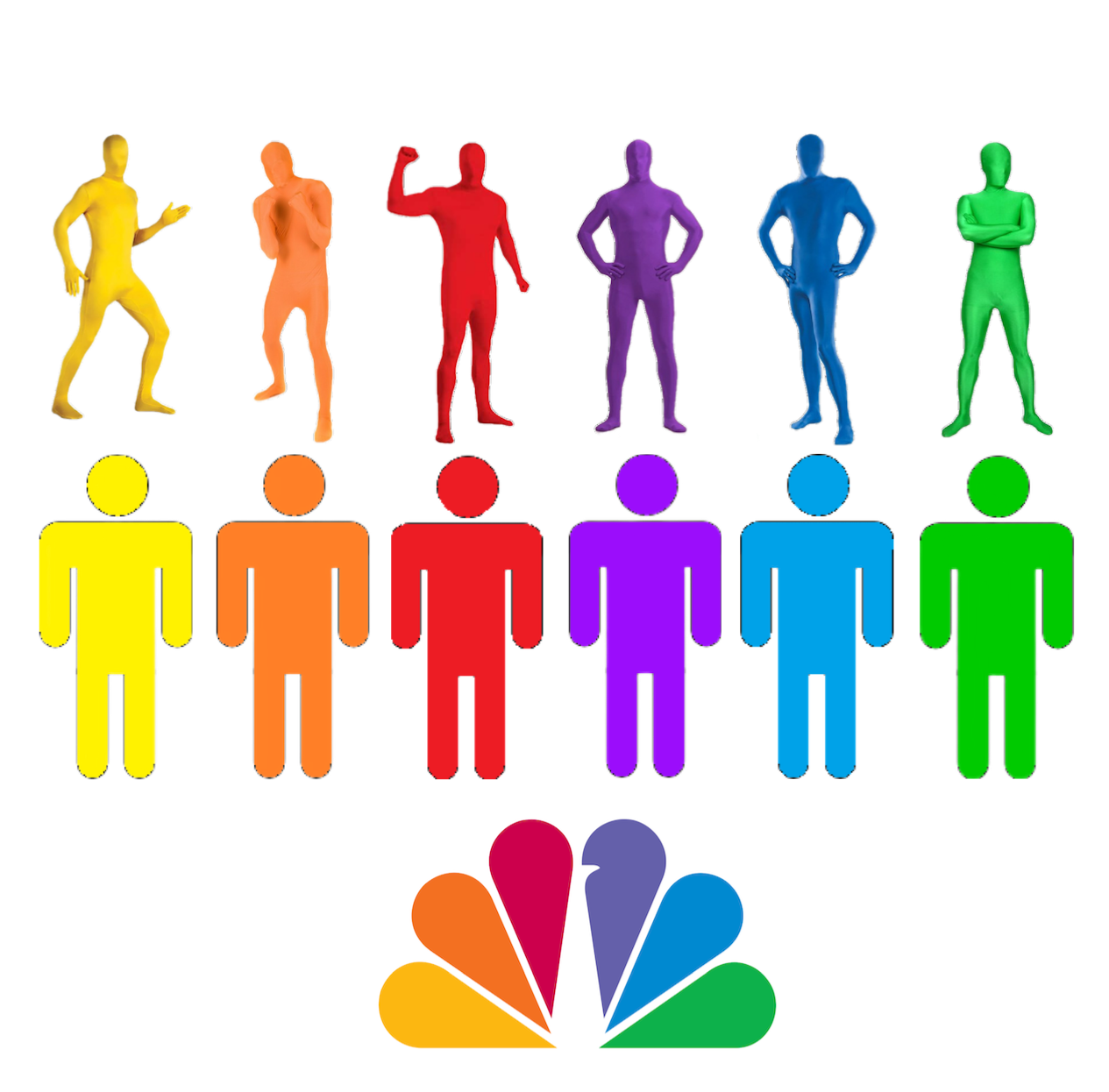 NBC 6 Men Colors People with Real and Cartoon by MarkPipi on DeviantArt