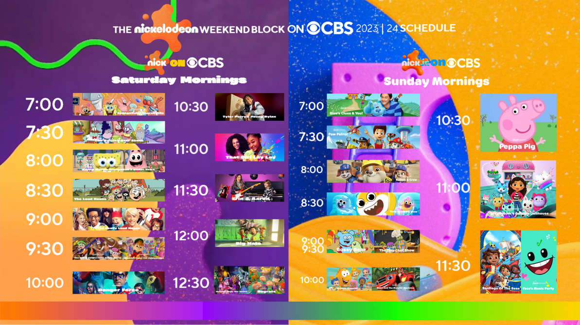 The Nickelodeon Weekend Block 2023-24 Schedule V2 by MarkPipi on DeviantArt