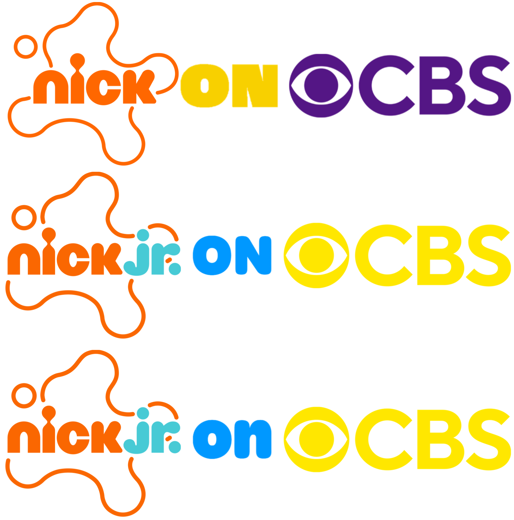 Nick on CBS and Nick Jr. on CBS with Splat Outline by MarkPipi on ...