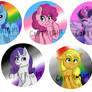 Pride Ponies! button set