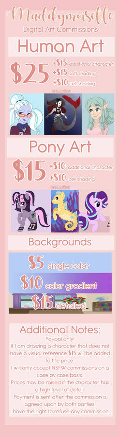 Commission Prices 2018