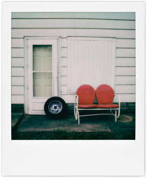 Red Motel Chair Glider Swing #3