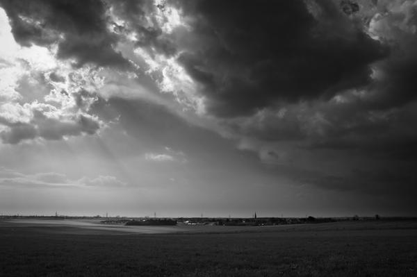 Clouds over village