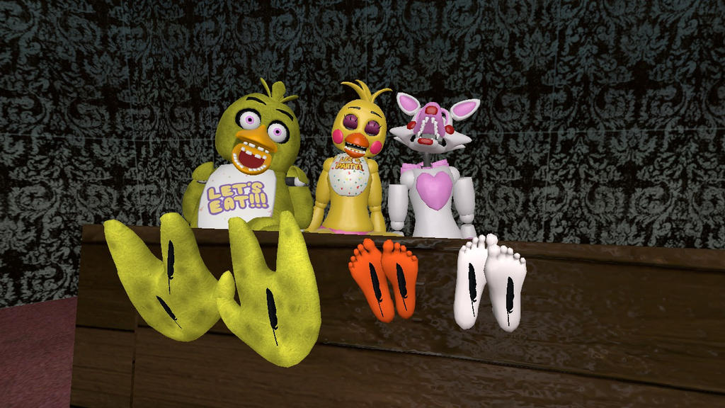 Chica's and Mangle tickled (request) by hectorlongshot on DeviantArt.