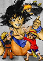 Goku e Gohan - Natal colorido by Eijinet on DeviantArt
