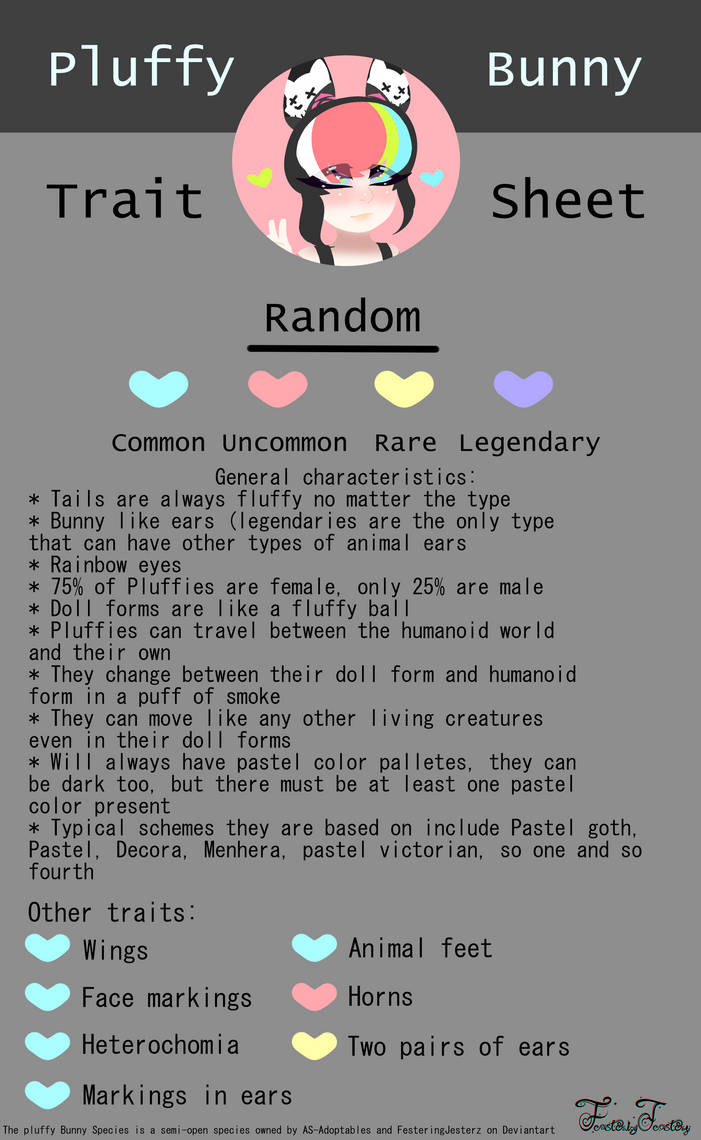 Random Traits Pluffy Random Traits Trait Sheet by FesteringJesterz on DeviantArt