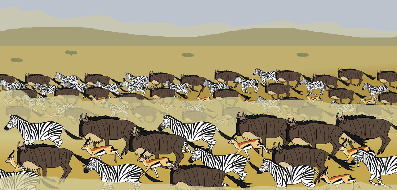 Mass Savanna Migration by WildandNatureFan on DeviantArt